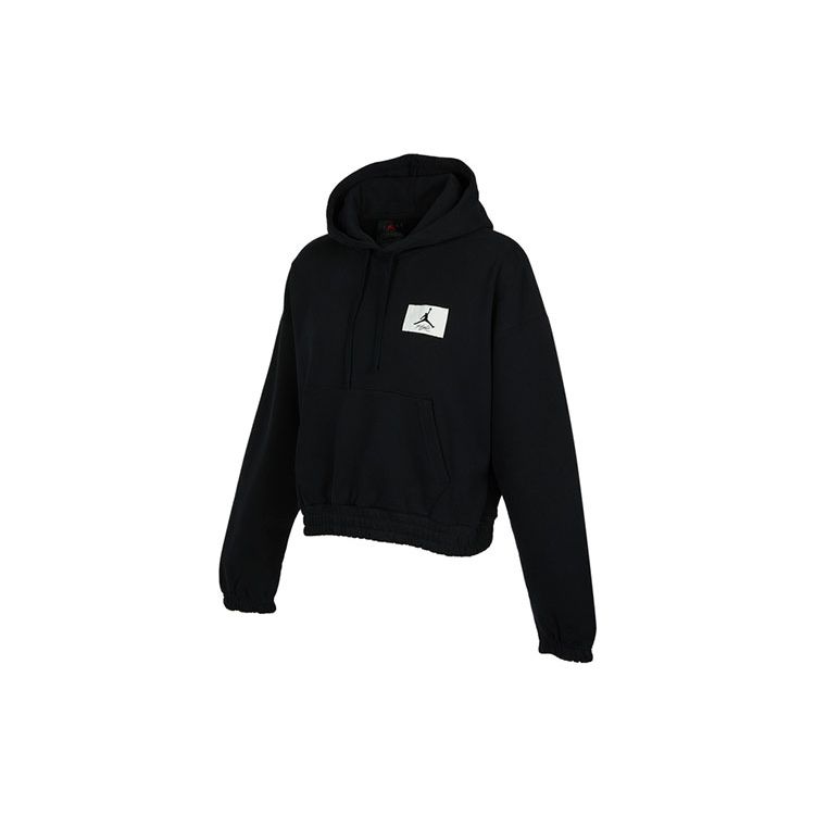 Jordan Essentials Casual Sport Knit Hoodie Короткий пуловер Женские топы Черный DD6999-010