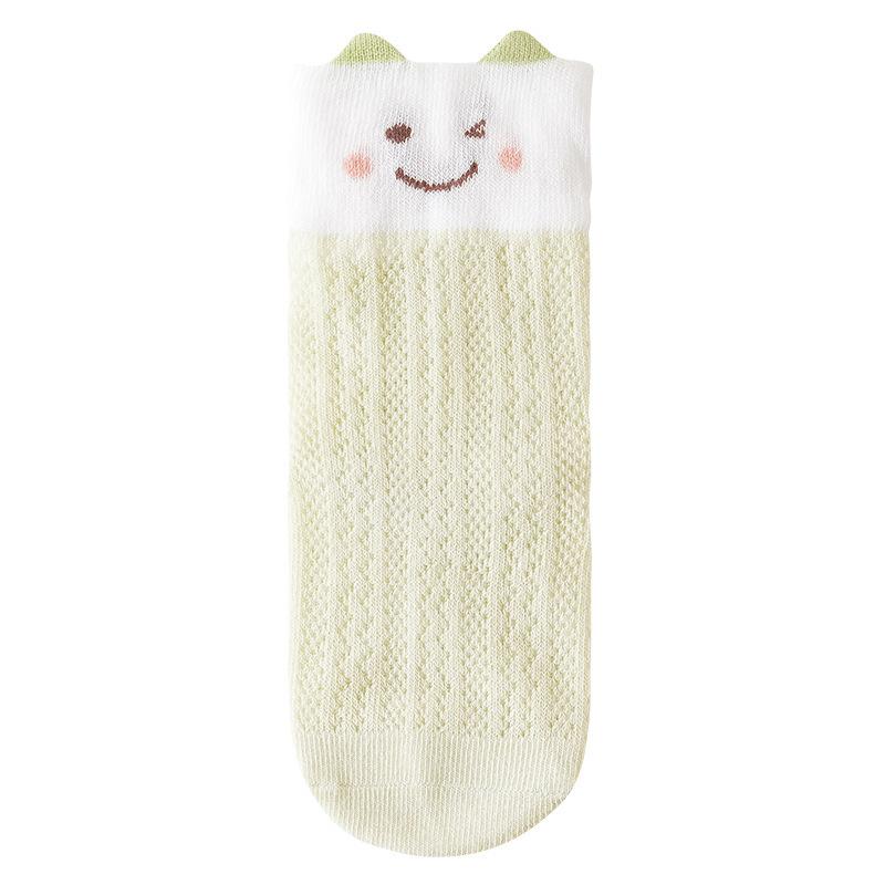 Летние детские носки для девочек и мальчиков, сетчатые тонкие детские носки с милым рисунком, мягкие и удобные носки для новорожденных 0-5 лет