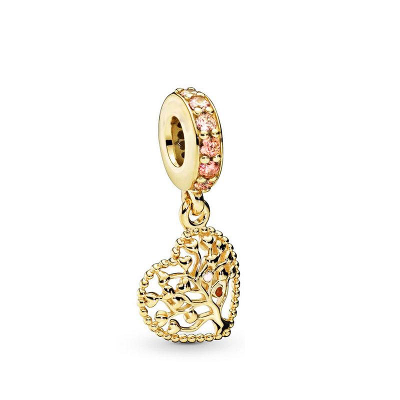 Медь, Лапа собаки, Крест, Форма сердца, Подвеска-бусина с бантом, Подходит для европейского оригинального браслета «Сделай сам», Изысканные украшения