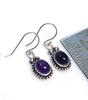Серьги-подвески из стерлингового серебра 925 пробы с аметистом, подарок для нее, эффектные серьги