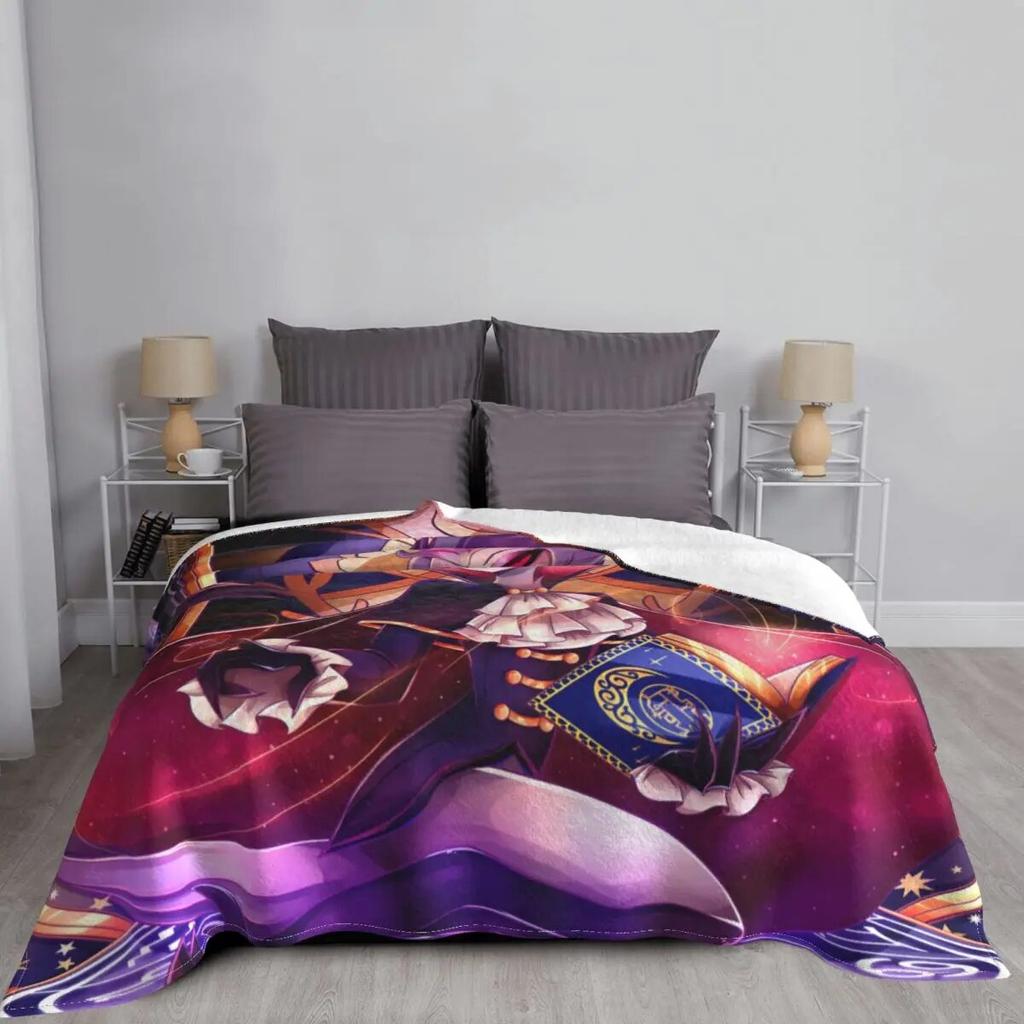 Одеяло Stolas Helluva Boss, фланелевые одеяла в стиле аниме, украшение для путешествия в самолет, ультра-мягкие теплые покрывала