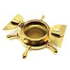 India Brass Nautical Wheel Design Cigarettes Ashtray Gold Brass Ashtray  (Pack of 1)