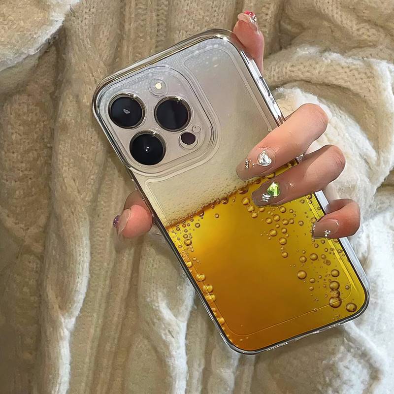 Чехол для телефона 'Холодное пиво' для iPhone 16 15 14 13 12 11 Mini Pro Max X XR XSMax 7 8 Plus SE20 Прозрачный чехол