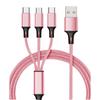 3-in-1 Nylon Braided Fast Charging Cable, 1.2m, Compatible with Apple, Android, and Type-C Devices