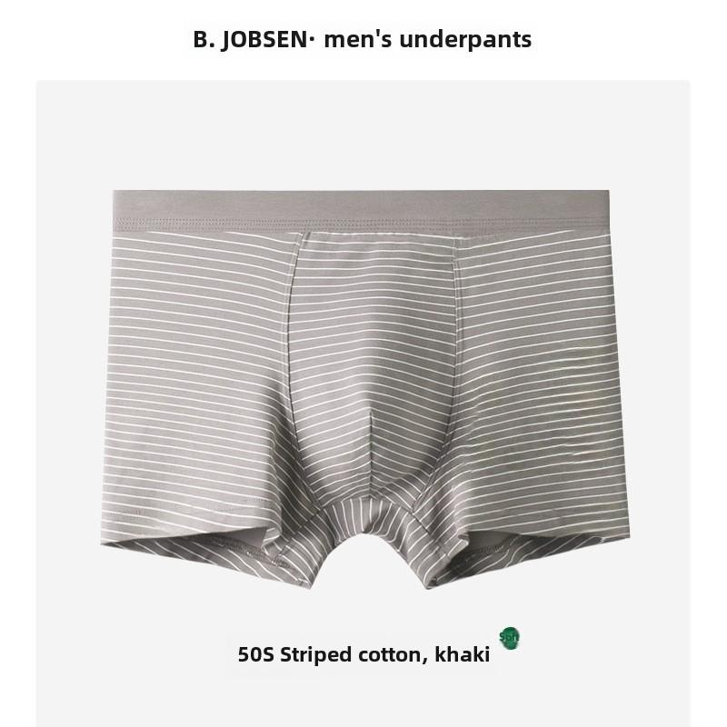 Мужские хлопковые трусы-боксеры из модала — дышащие, большого размера, в полоску, в японском стиле, для осени и зимы.