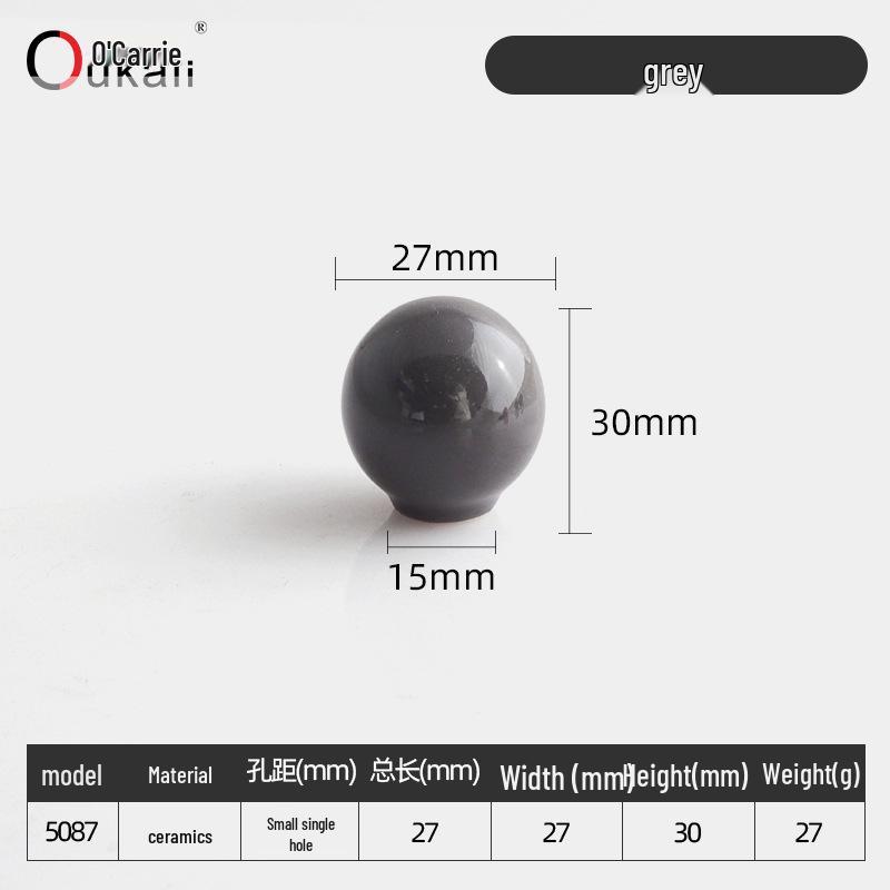 Красочная керамическая ручка для шкафов и ящиков - Круглая, одно отверстие