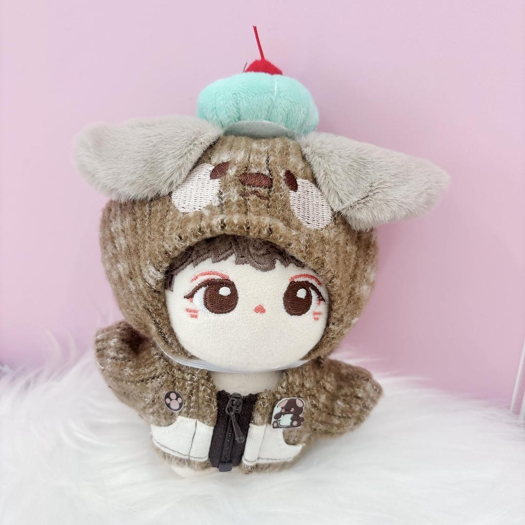 Animal Hoodie & Whip Headband Set for 10cm, Brown [Used]