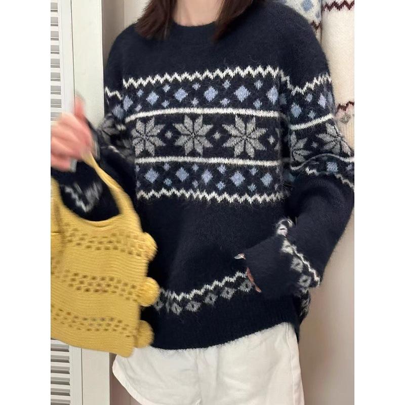 Women Autumn Winter Loose Knitted Sweater Soft Warm Long Sleeve Solid Color Casual Oversized Pullover Daily Streetwear Tops