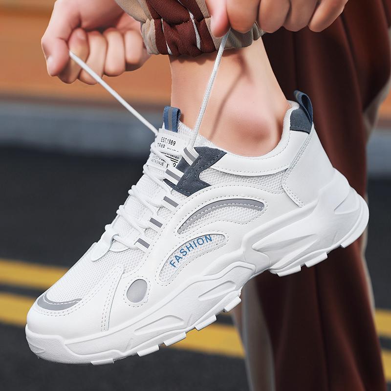 Мужские дышащие сетчатые повседневные спортивные туфли на толстой подошве с мягкой подошвой, всесезонные, новые удобные кроссовки для бега на открытом воздухе, мужские кроссовки