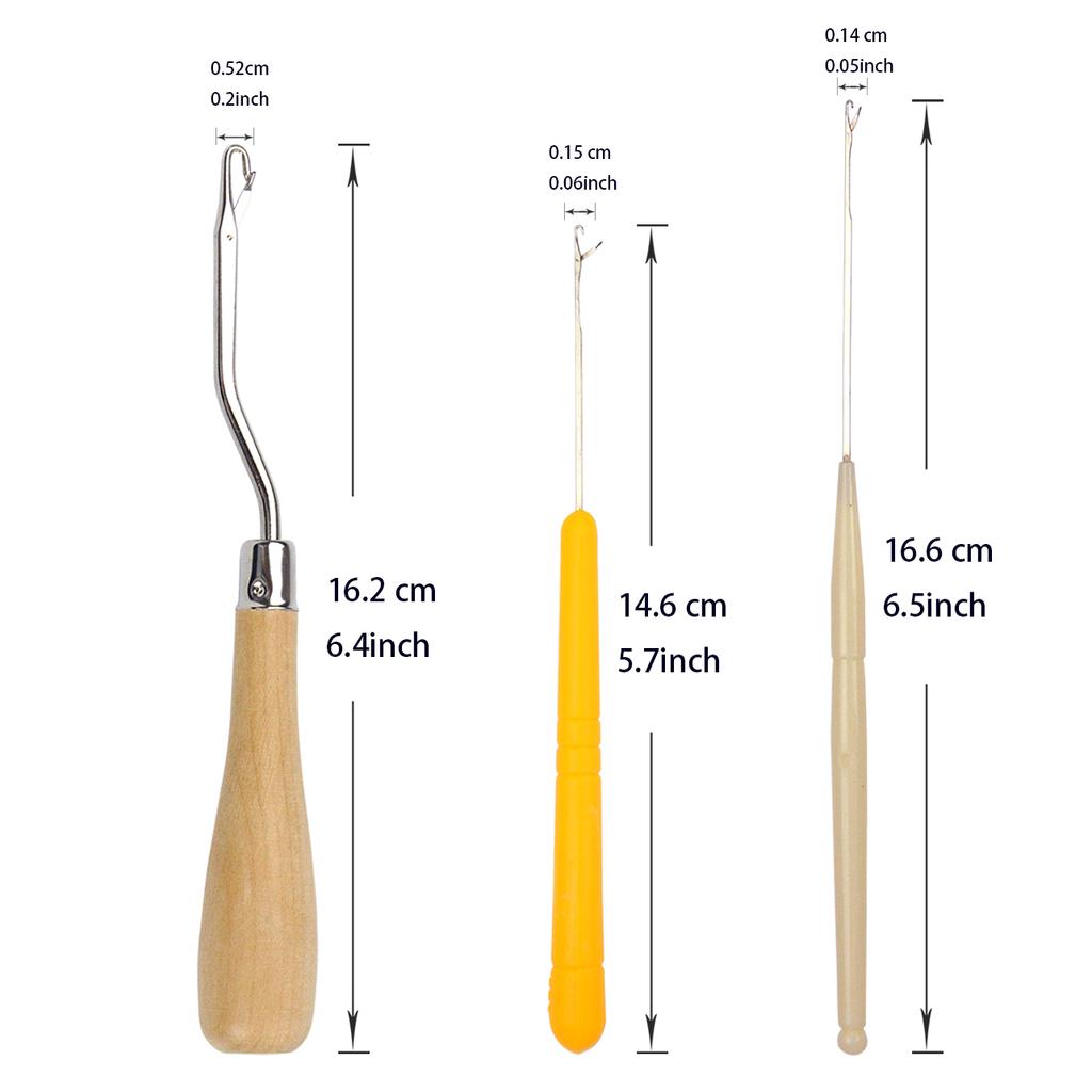 9 шт. Набор крючков с защелкой и гнутыми крючками для вязания крючком, инструмент для дредов, крючки для вязания крючком, инструмент для наращивания волос, инструмент для плетения кос