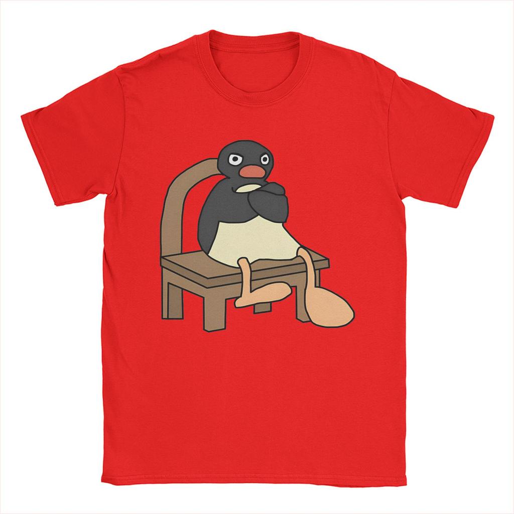 Мужская и женская футболка с принтом Angry Pingu, футболка из 100% хлопка, футболки, одежда