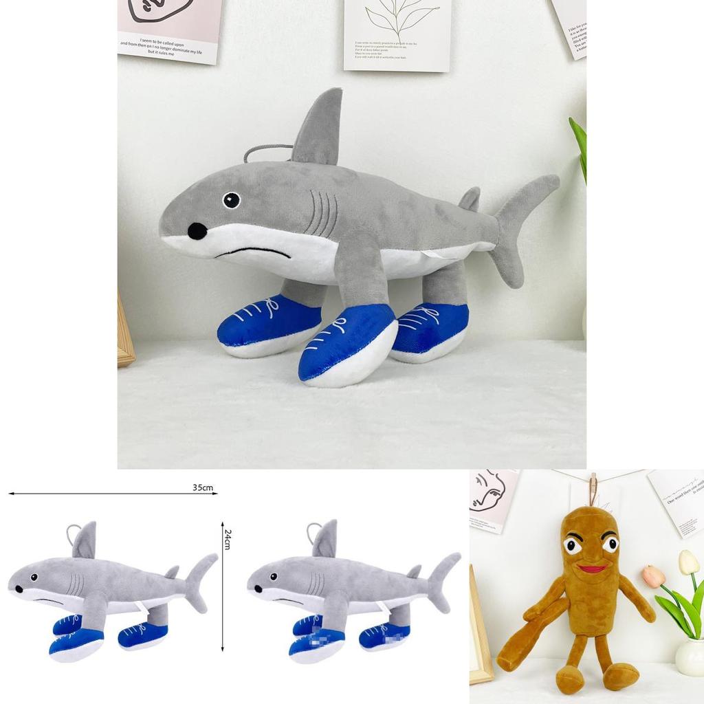 Soft Shark Stuffed Animal Plushie With Pp Cotton Filling Short Fur For Children