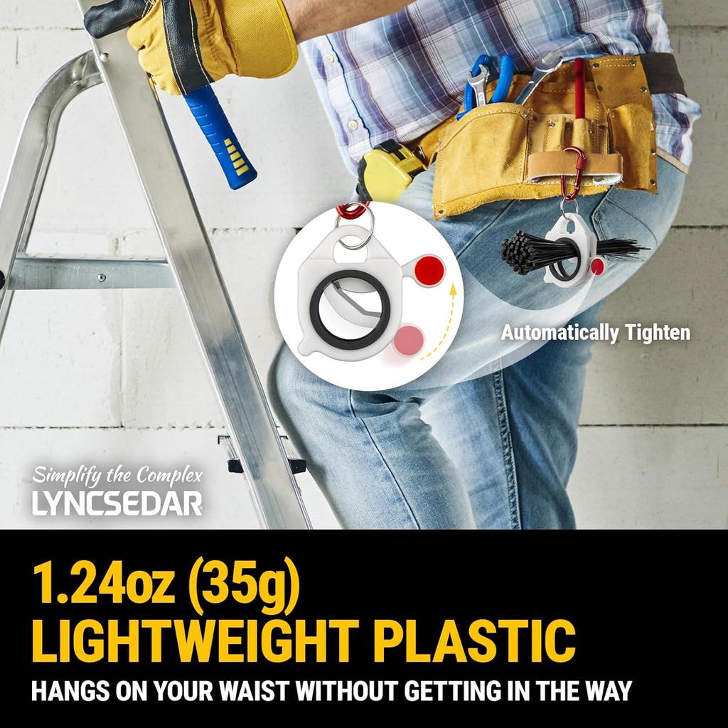 2-Pack Zip Tie Holder, White Cable Tie Holder, Heavy-duty Lockable Carabiner, Reble Zip Ties Holders for Tool Belt, Ziptie Holders Organizer Help