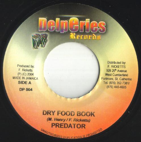 7-дюймовая пластинка PREDATOR - Книга сухих кормов DP004 Delperies Recor 2004 Ямайский регги, ска и даб Б/У