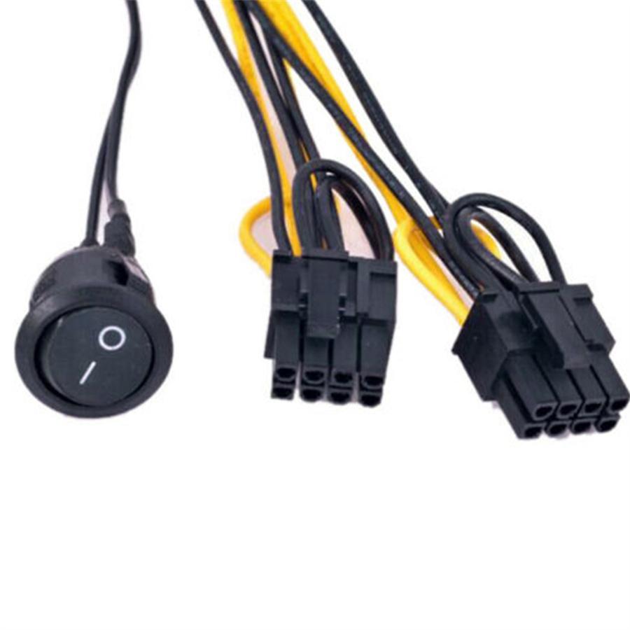 Кабель питания ATX для видеокарты PCIE с 24-контактным разъемом на два 8-контактных (6 + 2) Разъемы с переключателем