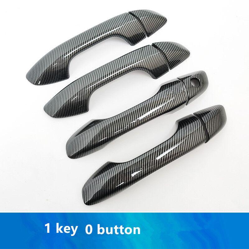 For Kia Rio 2018 Carbon Fiber Chrome Car Door Handle Cover Decor Trim Sticker Styling