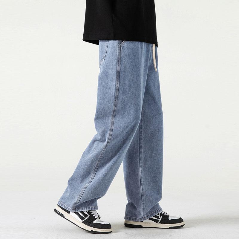 Мужские джинсы с широкими штанинами 2024 Y2K Мешковатые свободные джинсовые брюки Уличные брюки в стиле хип-хоп Винтажные джоггеры Спортивные брюки Джинсы на шнурке для мужчин Спортивные штаны