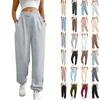 Women's High Waist Solid Color Casual Trousers Workout Sports Joggers Pants With Pockets