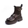 British Style Retro Martin Boots Belt Buckle Korean Version of Short Boots Internet Celebrity Tide Thick Sole Heightening Boots Niche Fashion Boots