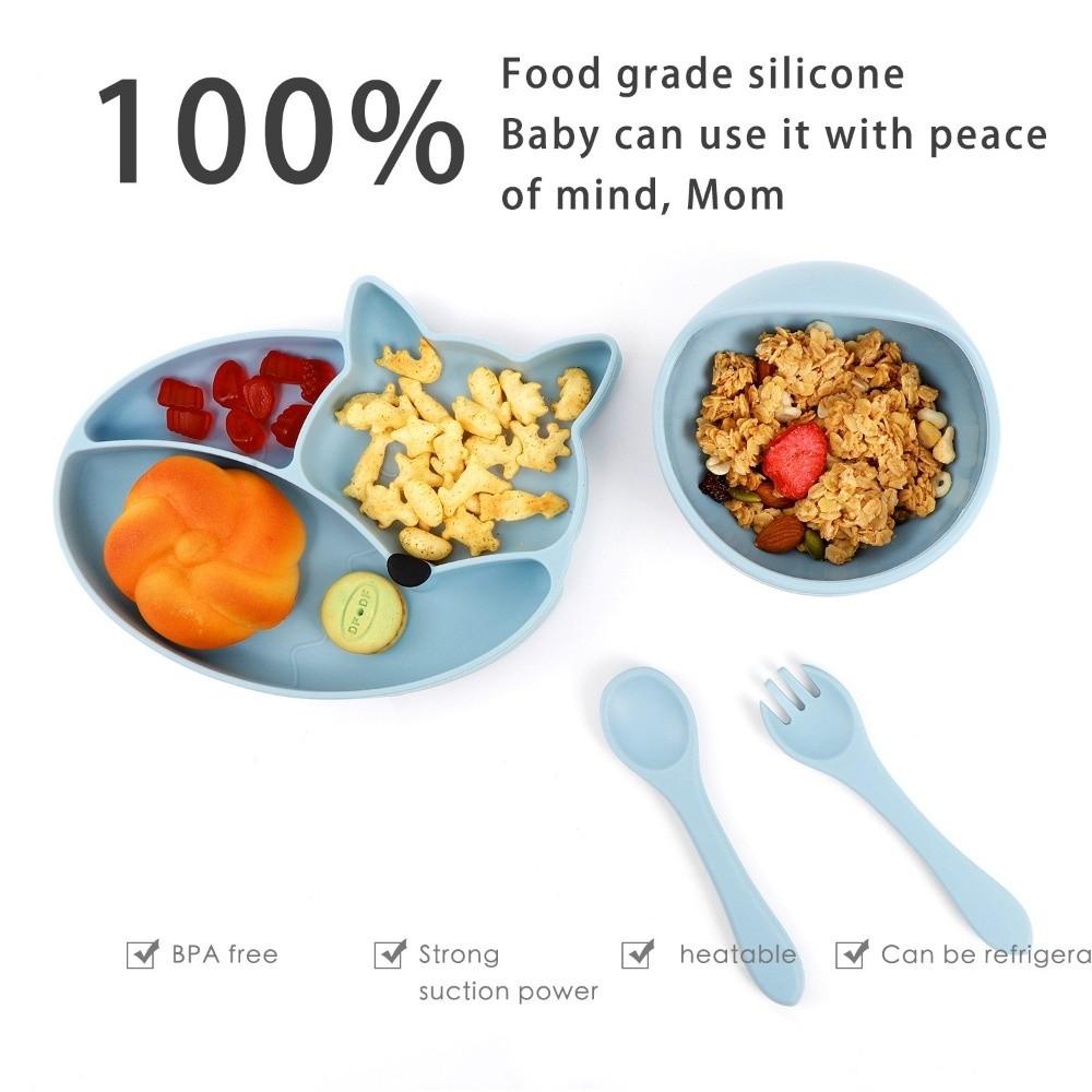 Food Grade Baby Bowls Silicone Baby Plates Premium Grip Dish for Toddler