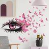 Creative Beautiful Girl Eyes Wall Sticker Flying Butterfly Wall Decals Girl Long Eyelashes for Couple Lovers Bedroom Decoration