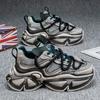 Модная мужская повседневная спортивная обувь для бега 2025 Осень Новая платформа Увеличение Винтажные потертые кроссовки Модная обувь Резиновая подошва