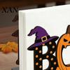 Spooky Home Decor Halloween Wooden BOO Napkin Holder, Cartoon Ghost Pumpkin Witch Hat Paper Towel Kids Room Wood Table Centerpiece for Party & Dining