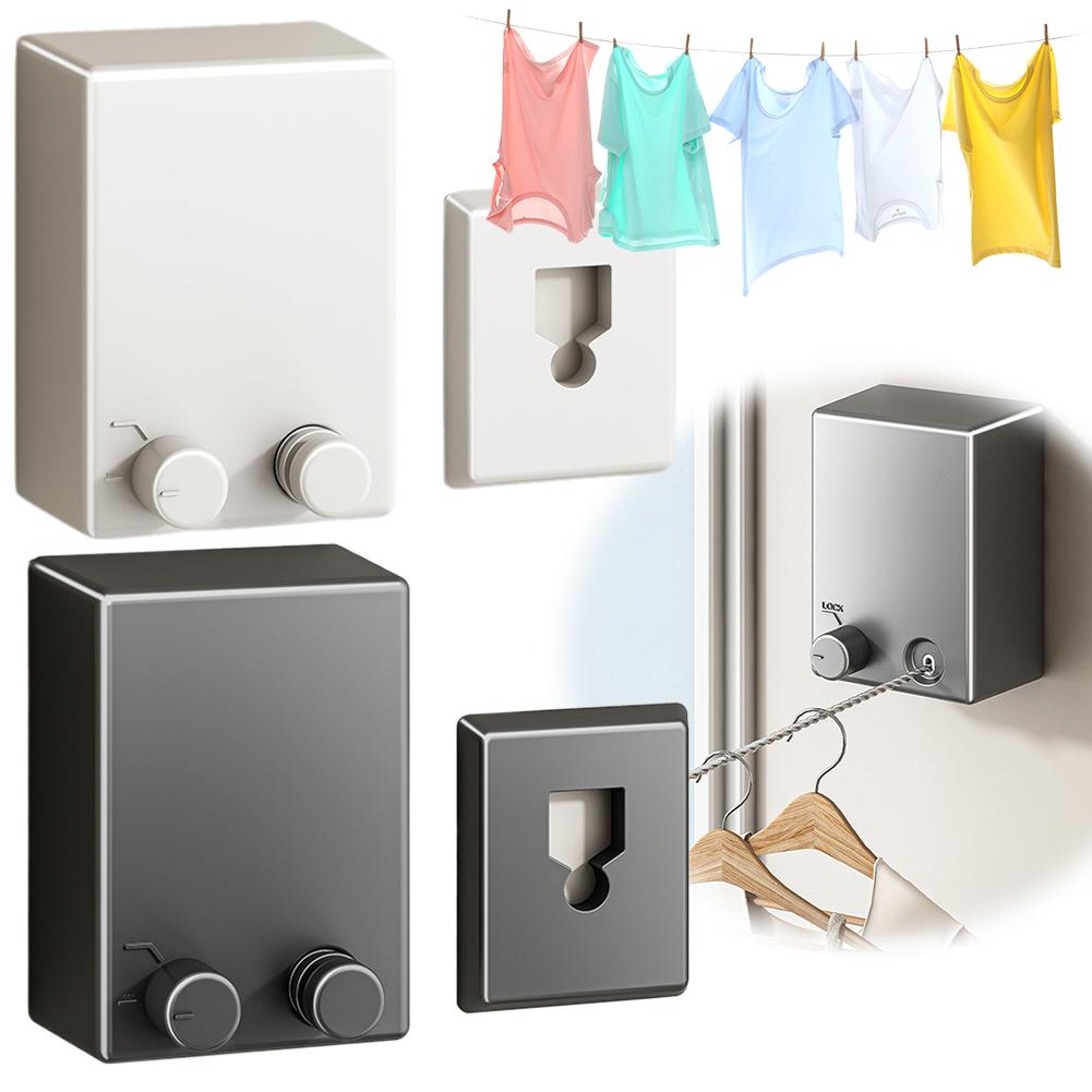 Настенная сушилка для одежды, прочная выдвижная бельевая веревка, не требующая проколов, прочная веревка для сушки из нержавеющей стали