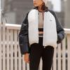 Li Ning Sports Lifestyle Series Color-blocked Stand Woollow Short Down Jacket Women Outwear Off-White Black AYMT368-1