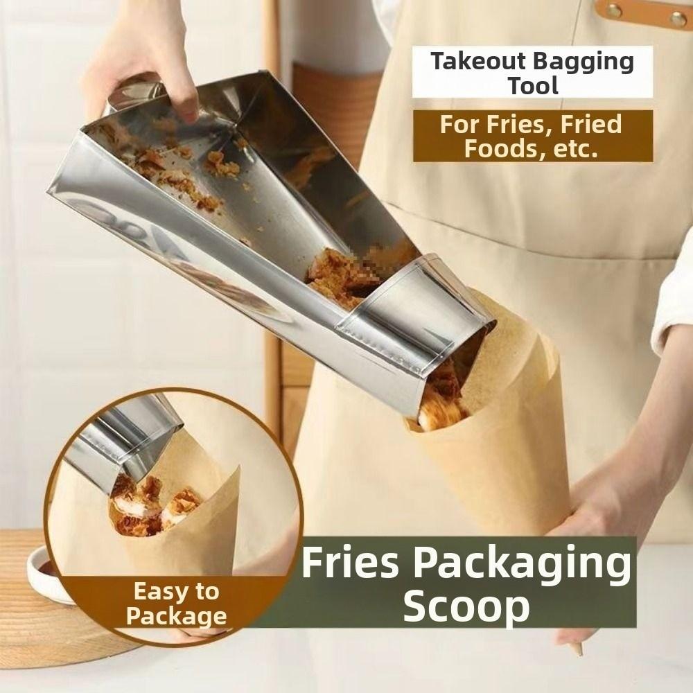 Cooking Tools Funnel Triangle Bucket with Handle Food Shovels French Fry Scoop Kitchen Tools