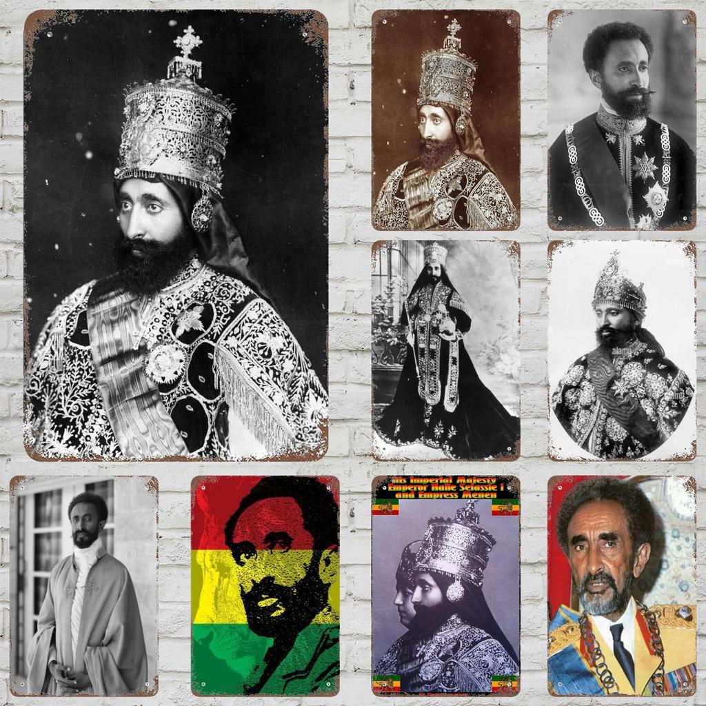 selassie Vintage Metal Tin Signs Posters Decor Retro Metal Plaque Wall Art Decor for Garage Bar