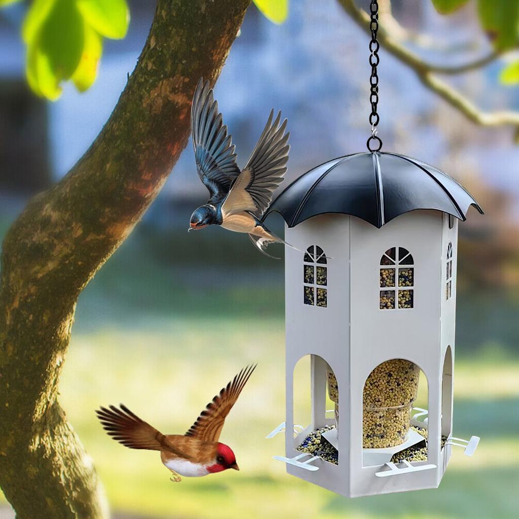 Кормушка для птиц Castle Bird Feeder Outdoor Garden Metal Bird Feeding