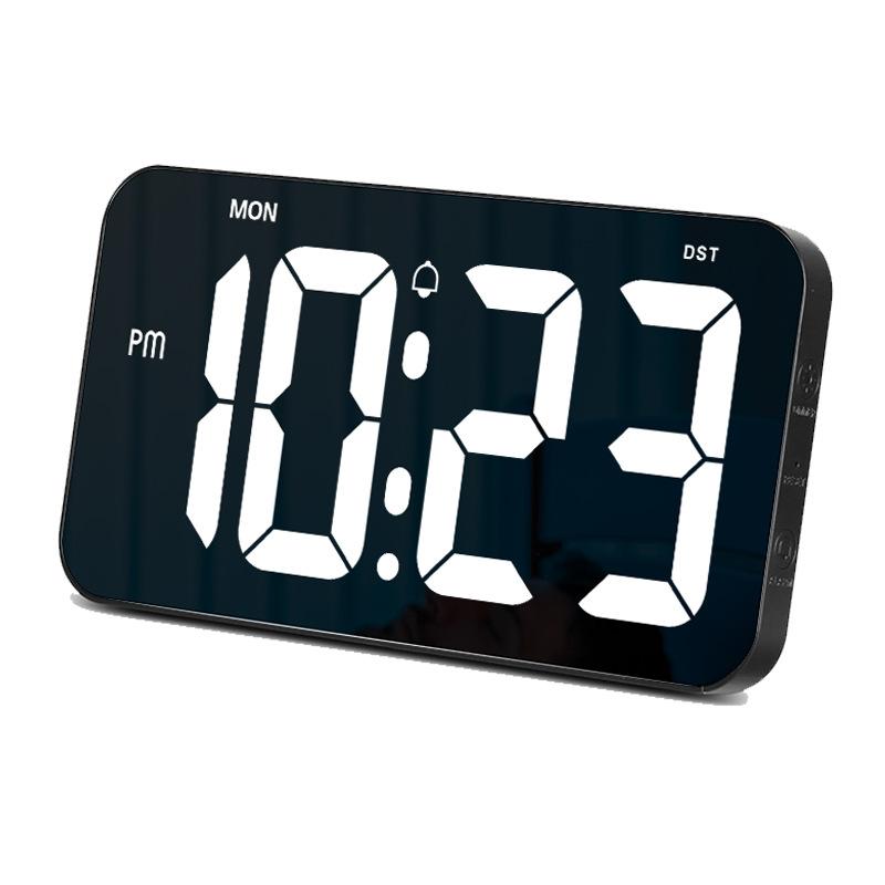 10.8inch Wall Clock USB Power LED Digital Wall Clock with Calendar Display, Adjustable Brightness