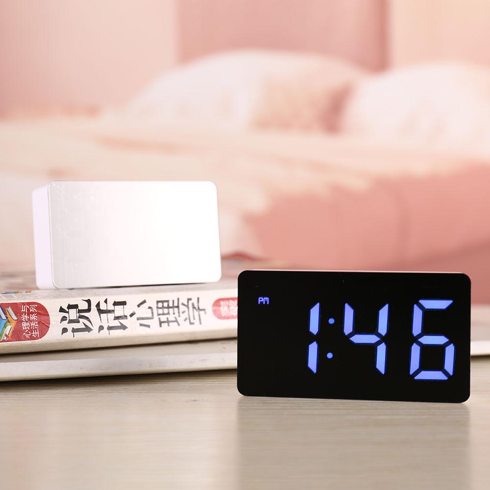 Светодиодное зеркало-будильник, предметы интерьера, электронные часы, цифровой стол, украшение для спальни, настольные умные аксессуары, часы