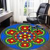 1PC Stained Glass Mandala Chair Carpet for Office Non-Slip, Lightweight, Machine Washable Rug for Office, Sleeping, Room - Holiday Decoryy251009033