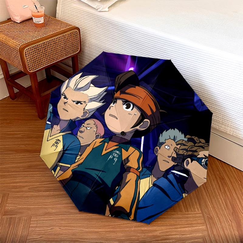 Зонт-автомат со схемой из Inazuma Eleven, портативный и складной дизайн, 8 спиц, рождественский или день рождения подарок.