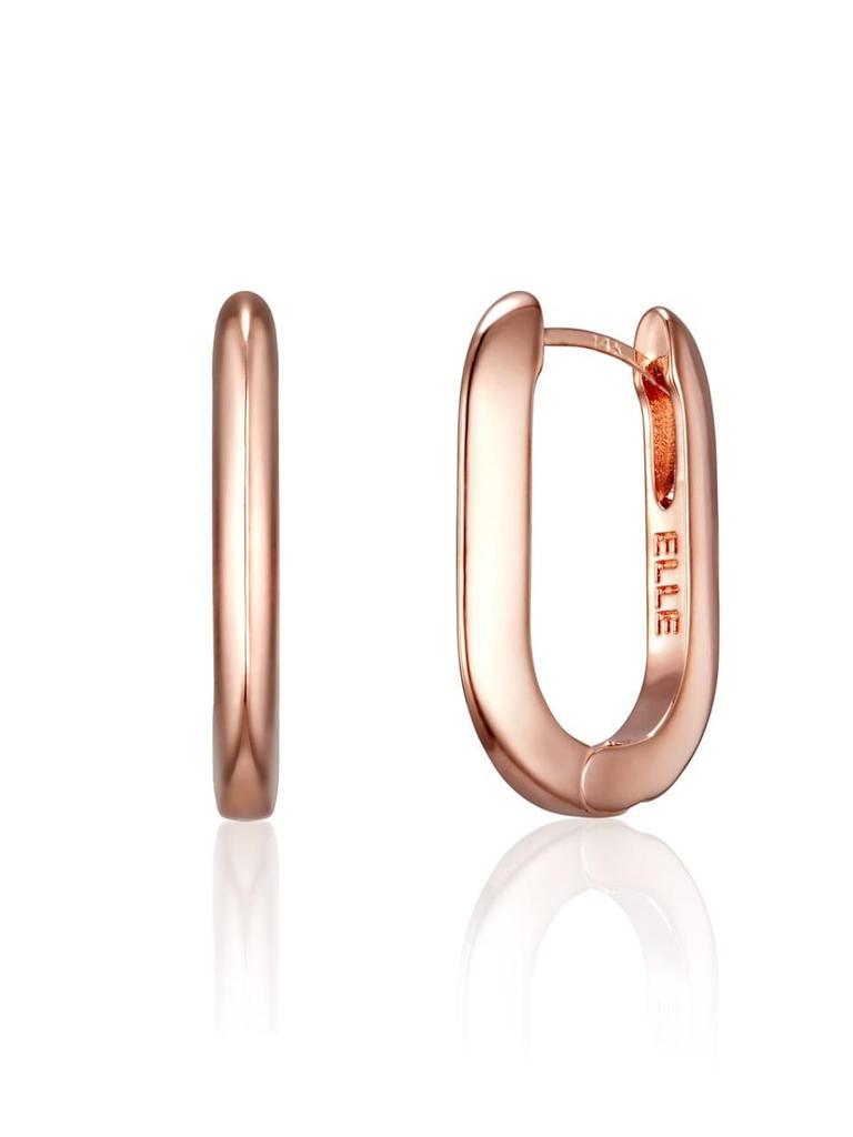 [ELLE Jewelry] 14K Basic Square One-Touch Ring Earrings ELGPEE551