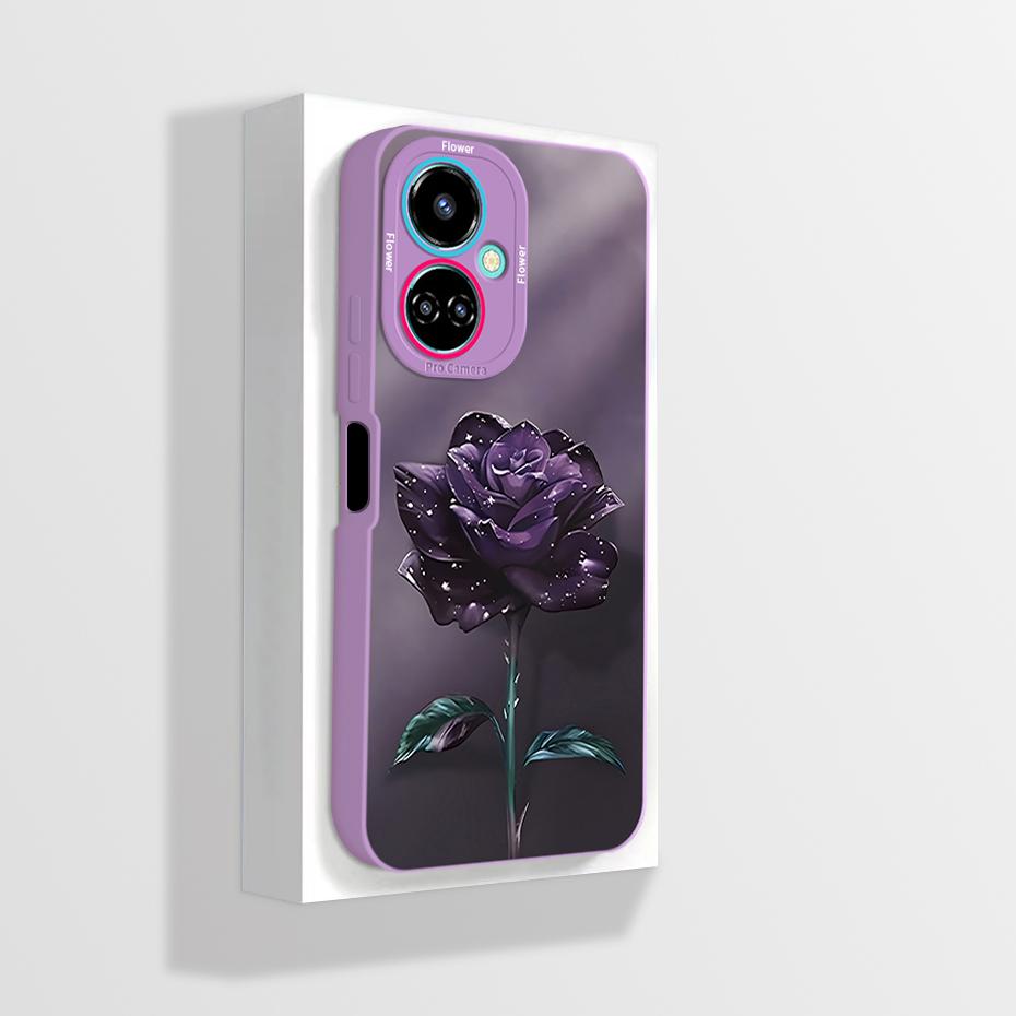 Чехол для Tecno Camon 19 Чехол для телефона Camon 19 Pro Neo Астронавт Цветок Защита камеры Противоударный Жидкий силикон Мягкая задняя крышка