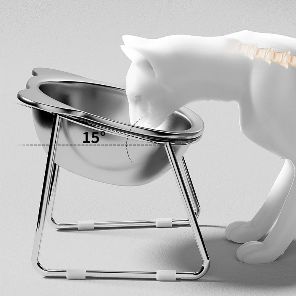 Anti Overturning Stainless Steel Cat Bowl Cervical Protection High Foot Dog Feeder Water Bowl