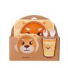 Children Dishes Set Baby Feeding Bowl Bamboo Tableware Bamboo Fiber Fork Cup Bowl Spoon Plate Animal Cartoon Baby Plate