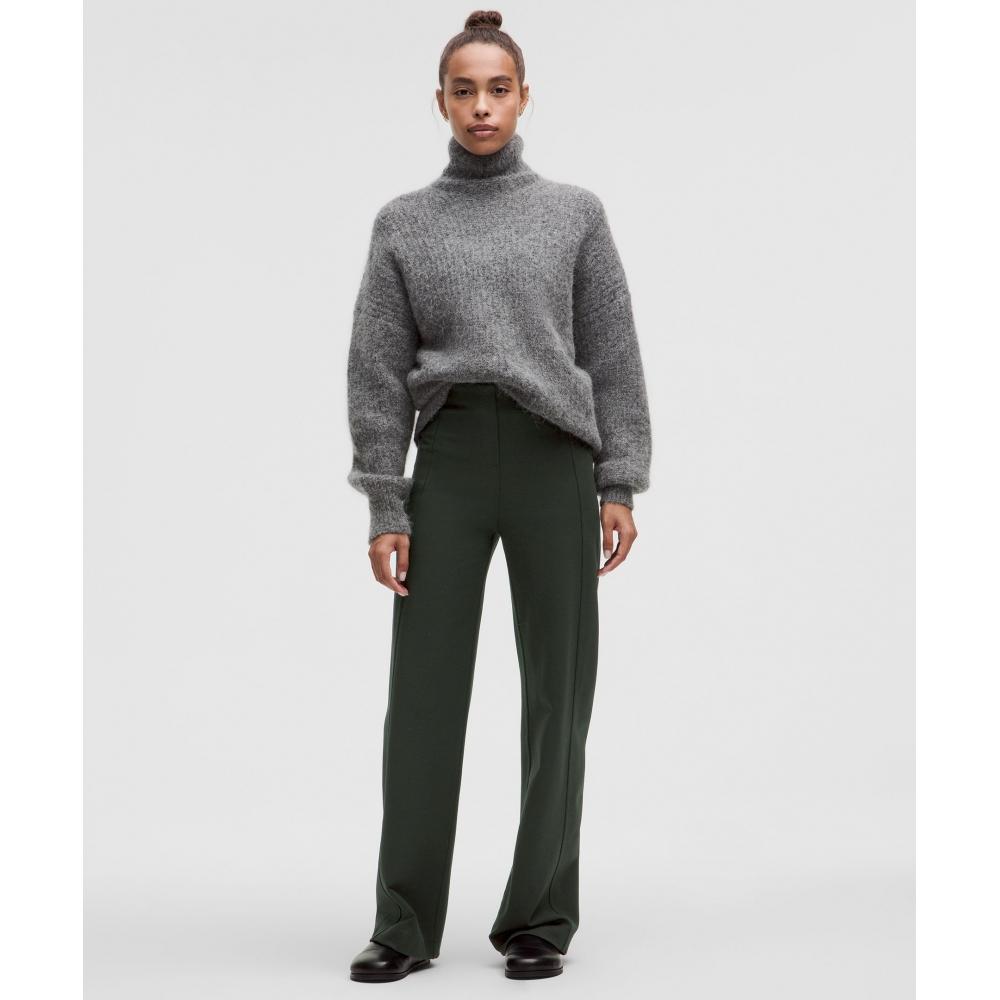 LululemOn Stretch Knit Straight Leg Pull On Pant Blackened Pine