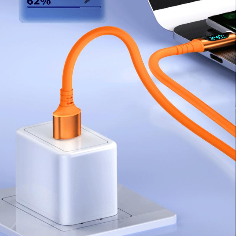 1 шт. 240 Вт USB Type-C LED Цифровой Дисплей Кабель 6A USB-C на Type-C Быстрая Зарядка для Huawei Зарядный Шнур Аксессуары