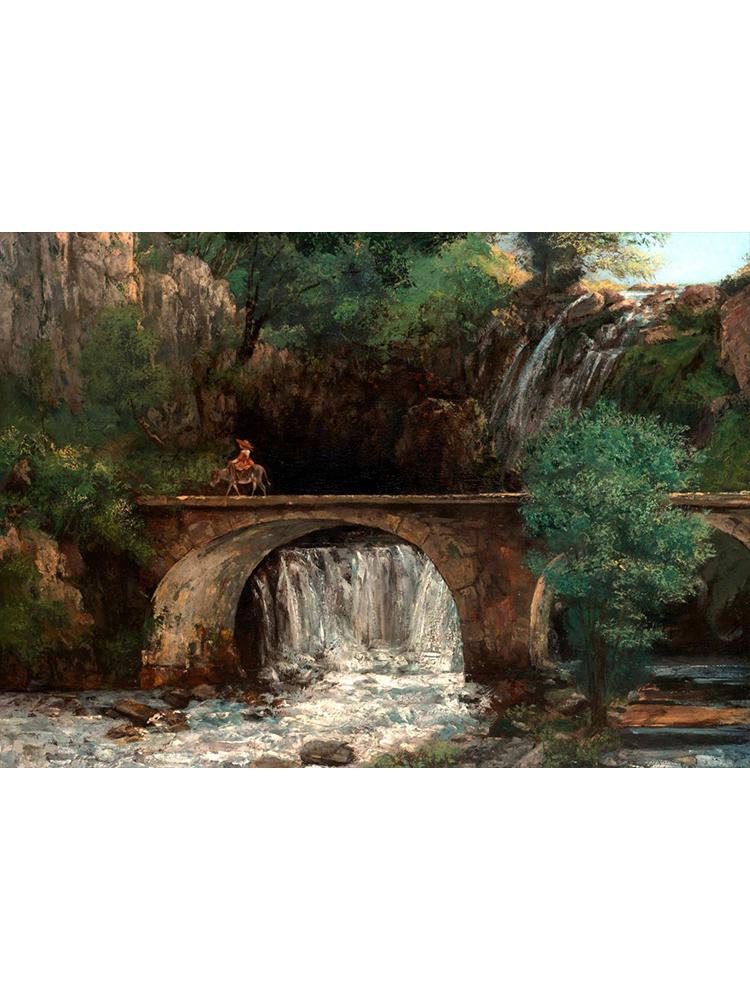 Realism Famous Artist Gustave Courbet River Rocks Forest Landscape Poster Canvas Painting Wall Art for Living Room Home Decor