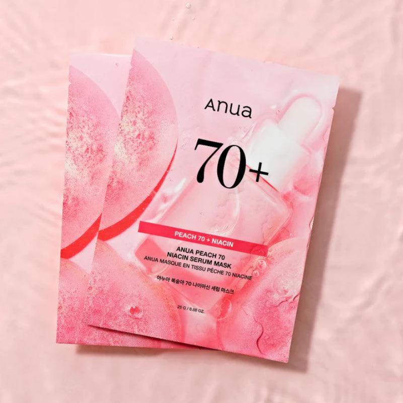 Anua Персиковая 70 Ниацинамидная Сывороточная Тканевая Маска (10 листов)