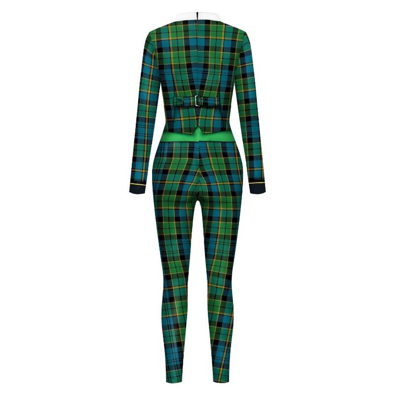 Мужской костюм для косплея для взрослых Clover Fake Two Printed Holiday Party Sexy Skinny Jumpsuit Wear Onesie Dress up Costume Rompers