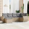 VidaXL Garden Lounge Set with Cushions 6 Pcs, Patio Sofas, Patio Furniture Set, Outdoor Furniture, Beige 3221658