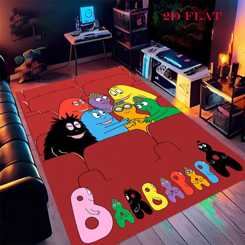 Barbapapa Fun Carpet Rug for Living Room Bedroom Home Sofa Decoration,Kids play Nonslip Floor Mat
