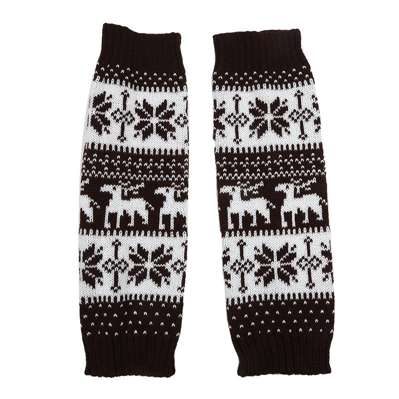 Рождественские носки для ботинок, женские зимние гетры, эластичные, до щиколотки, с напуском, терможенские вязаные гетры со снежинками