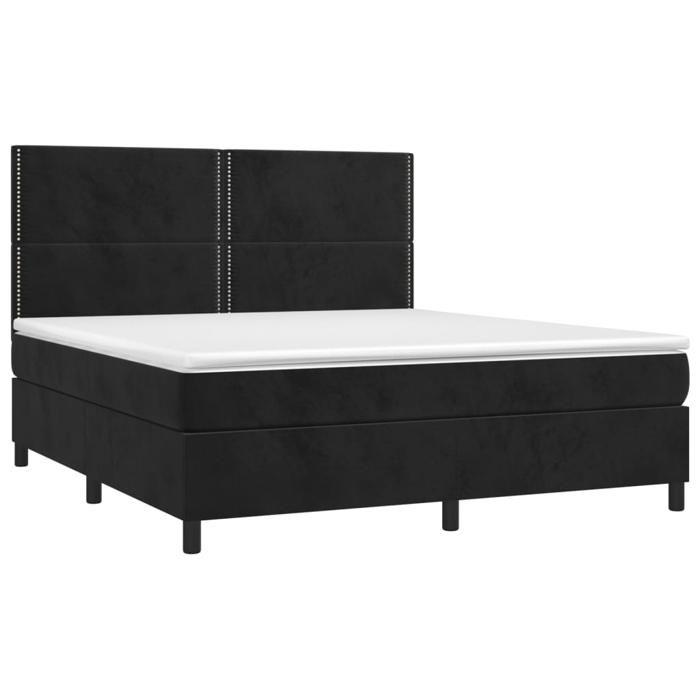Maison Exclusive - Sommier à lattes de lit avec matelas et LED Noir 180x200 cm