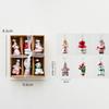 6/9pcs Santa Claus 3D Painting Pendant Glass Christmas Tree Charm Xmas Tree Ornaments  Home Decor